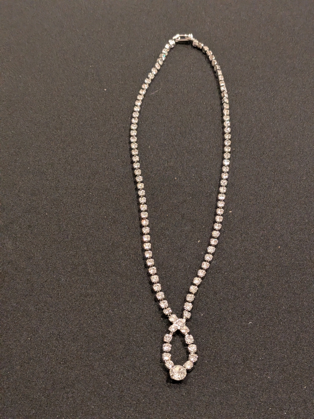 Classic White Crystal Teardrop Necklace - Elegant Women's Jewelry